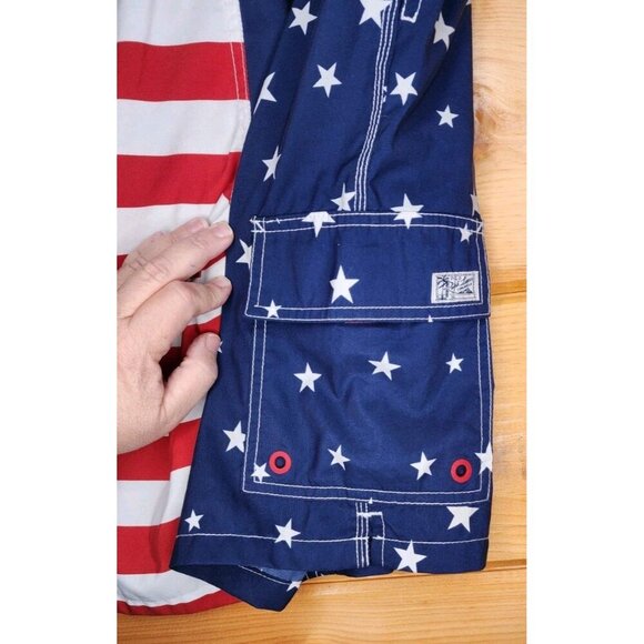Polo Ralph Lauren Kids Patriotic Flag Swim Trunk Shorts Red White Blue L 14/16 - Picture 8 of 16